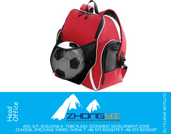 Ball Backpack Sport Bag With Zippered Mesh Side Pockets