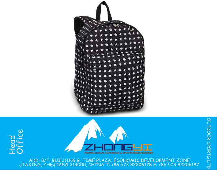 White Stars Printed Pattern Backpack 