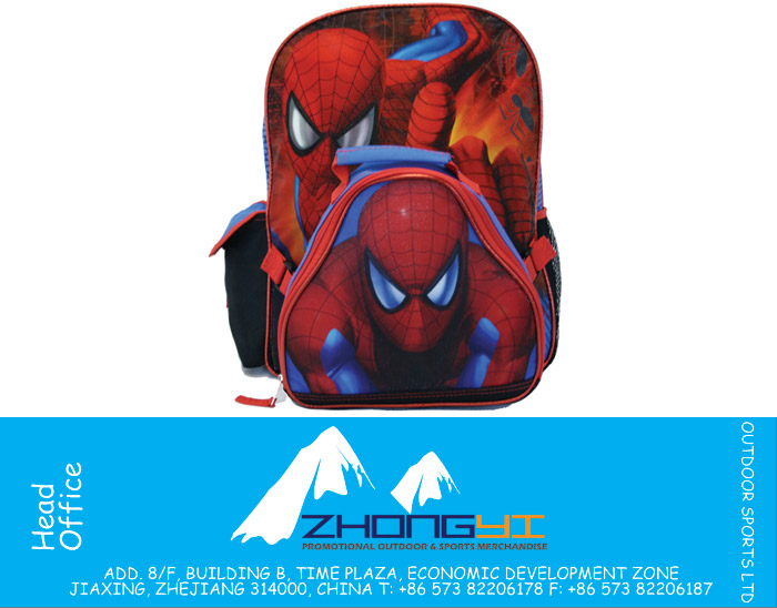 Marvel Spiderman Kids Backpack with Lunch Kit Set 