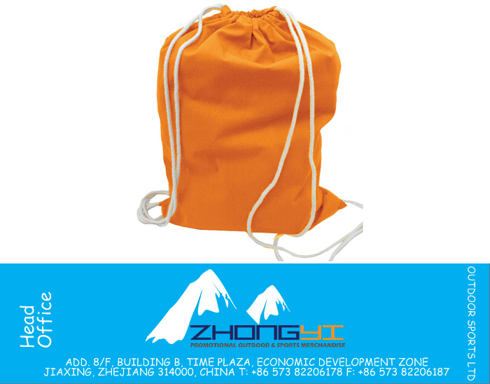 100% Cotton Economical Sport Drawstring Pouch Bag