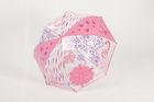 23& quot; Pink Dome Kids Parasol Umbrellas , PVC Clear Umbrella Full Printing