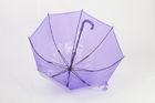 Purple Dome Clear PVC Umbrella J Shape For Event / Plastic Handle