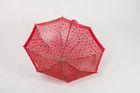 Red Lady Clear PVC Umbrella Full Printing Windproof For Rainshade