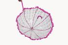Pink Lace Clear PVC Umbrella Durable Hand Open / Heat Transfer 18& quot;