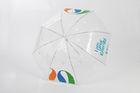 23 Inch Girl POE Clear PVC Umbrella Printing Manual Open For Company