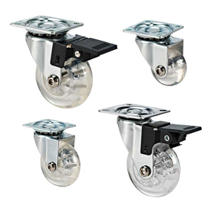 Transparent caster wheels