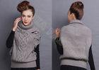 Sleeveless Chunky Womens Cable Knit Sweaters Pullover with Turn-Down Collar Drop Shoulder