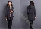 100% wool Chunky Womens Cardigan Sweater with Long Sleeve , Solid Color Sweaters