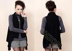 Black Sleeveless Ladies Poncho Sweater with Shawl Collar , Ladies Cardigan Sweaters