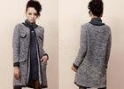 Winter Mohair Womens Chunky Sweaters with Crew Neck and Long Sleeve , Cardigan Style