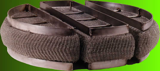 Pad mist eliminator or mist eliminator mesh pads with applications