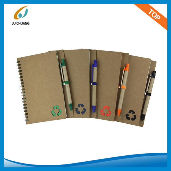 recycle spiral notebook with pen