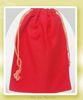 Eco Friendly Red Cotton Drawstring Pouch Bags Printing Customized