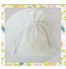 Monogrammed Jewelry Cotton Drawstring Closures Pouch Bag , White