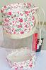 Mini Ecologic Cotton Drawstring Pouch , Floral Knit Bag 18*28 cm