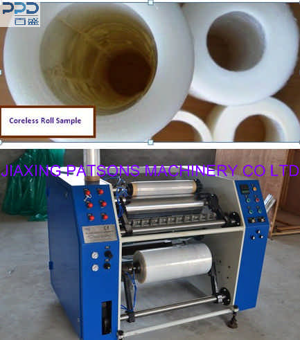 Coreless stretch film rewinder&slitter