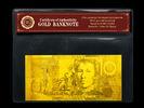 Custom AUD USD EURO Pounds Plated 24K Gold Banknote , gold paper money