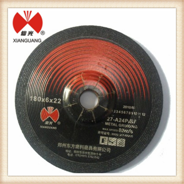 180x6x22mm high quality depressed center grinding disc for stainless steel