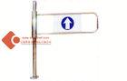 Security entrance round pillar Supermarket Swing Gate sliver IOS CE SGS