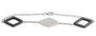 Rhomboid Black Ceramic Silver Bracelet For Gift , Womens Silver Bracelets CSB0544