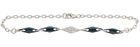 925 Sterling Silver CZ Bracelet With Black Rhomboid Ceramic , Nickel Free CSB0621