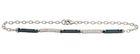 Bar Black Ceramic Silver Bracelet Rhodium Plated For Anniversary , 7.5 Inch CSB0631