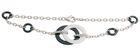 Black And White Circle Ceramic Silver Bracelet For Girl , Ultra Resistant CSB0791