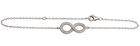 7.5 inch 925 Sterling Silver Infinity Symbol Bracelet With Zircon For Gift , Rho Plated & Lead Free 