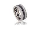 Zircon Black Ceramic Silver Ring For women With Customized Logo , Lead Free CSR0220