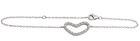 Women ’s 925 Sterling Silver Bracelet With Heart , Cubic Zircon 19cm For Party IB1034