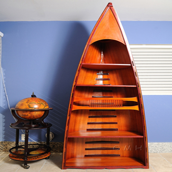 Canoe bookshelf, Canoe wine shelf