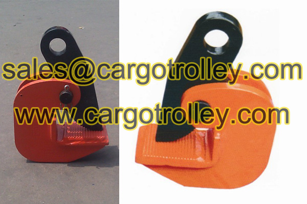 Lifting clamps applied on moving and handling steel plates