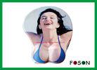 Custom Breast Mouse Pad with gel wrist support , ergonomic mat Eco Friendly