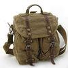 Custom Khaki Cotton Canvas Messenger Bag / Travel Softbag With Lock