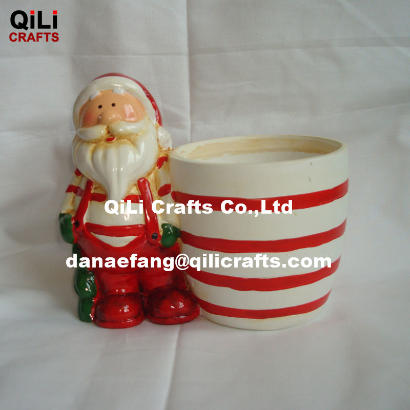 Christmas Santa Flower Pot