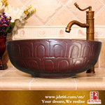 Jingdezhen high quality color glazed wall hung ceramic basin