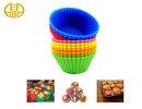 Colored Greaseproof Round Silicone Cupcake Liners SGS / Rohs