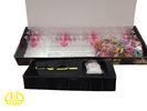 Silicone Rainbow Loom Rubber Band Set , 600pcs rubber bands + 24pcs clips + loom + hook