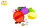 Red / yellow Silicone Coin Purse , Custom silicon mobile phone pouch