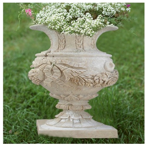 Garden Stone Flower Pot, Stone Carved Planter, Marble Granite Flower Pot 