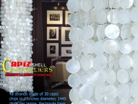 Capiz Shell Chandelier in Wooden Frame