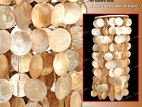 Capiz Shell Chandelier in Round Wooden Frame