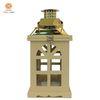 House Panes Living room decorative Wood Candle Lantern with Stainless steel top