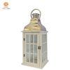 Modern Glass Panes Classic Style Wood Candle Lantern Holder for villa gardern