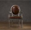 Wooden Round Back leather lounge chairs?, faux leather brown dining chairs