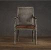 Modern contemporary leather upholstered dining chairs?with Wooden Square Cane Back