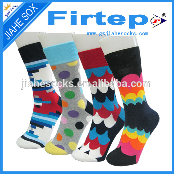 Good quality colorful cotton men dress socks