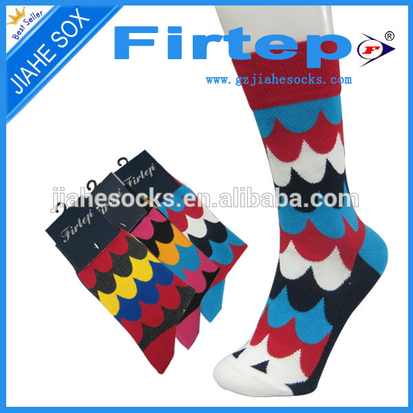 Custom Men Colorful Patterned cotton Casual Socks