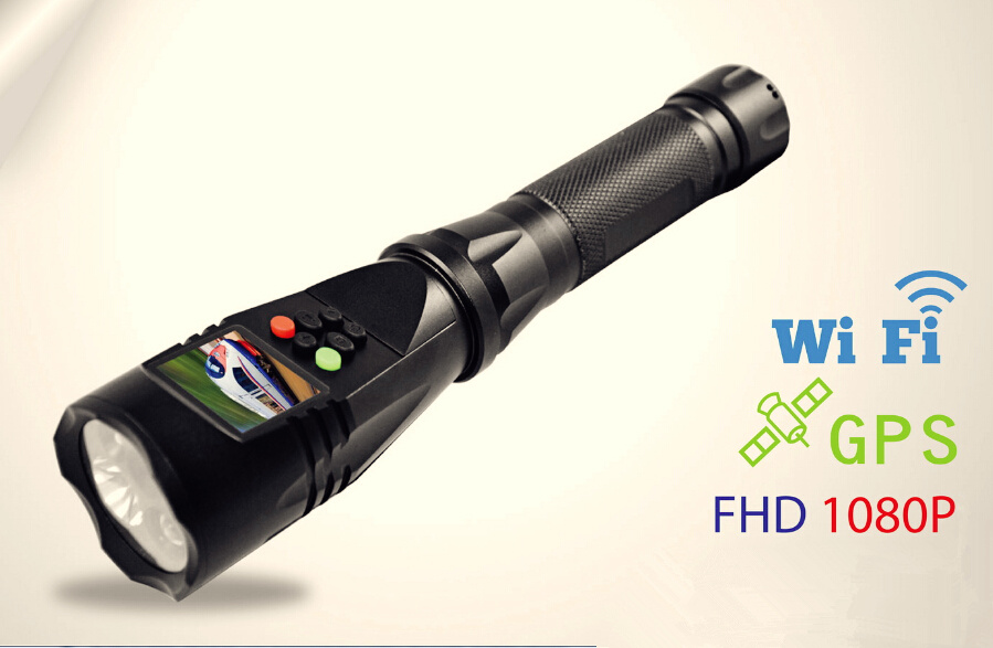 12 MegaPixelsHD LED flashlight police patrol camera with TFT LCD