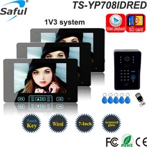 Saful TS-YP708IDREC 7& quot; Video Door Phone With RFID Card And Recording Function